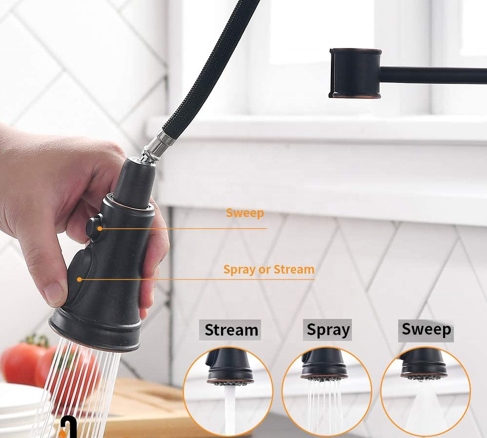 Cupc Küchenarmatur Kommerzielle Küchenarmatur Sprayer Einhand-Feder-Küchenarmatur mit Pull Down