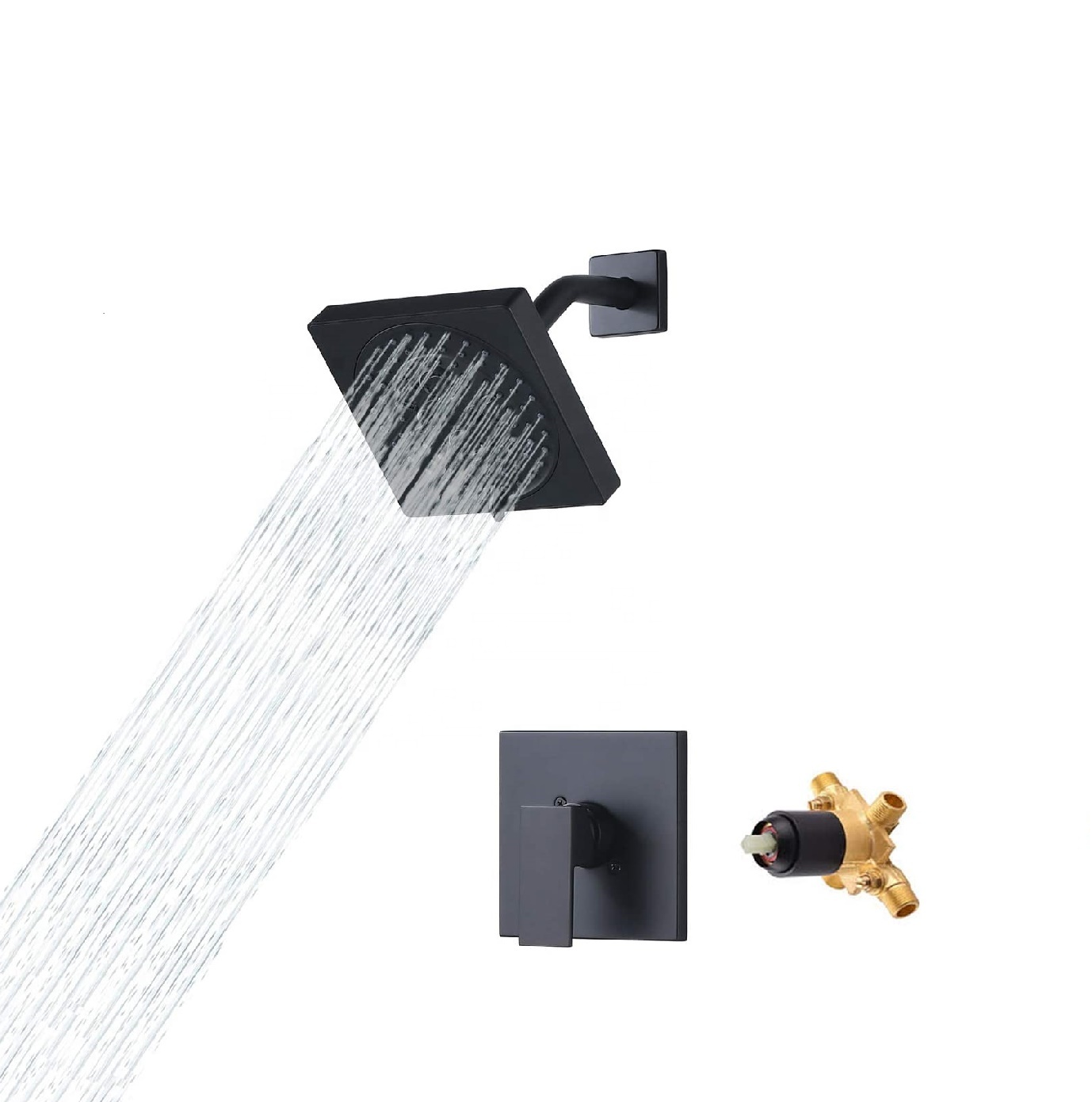Lvtian Moderne schwarze Duscharmatur Einhebelmischer Dusche Badezimmer Mischbatterie