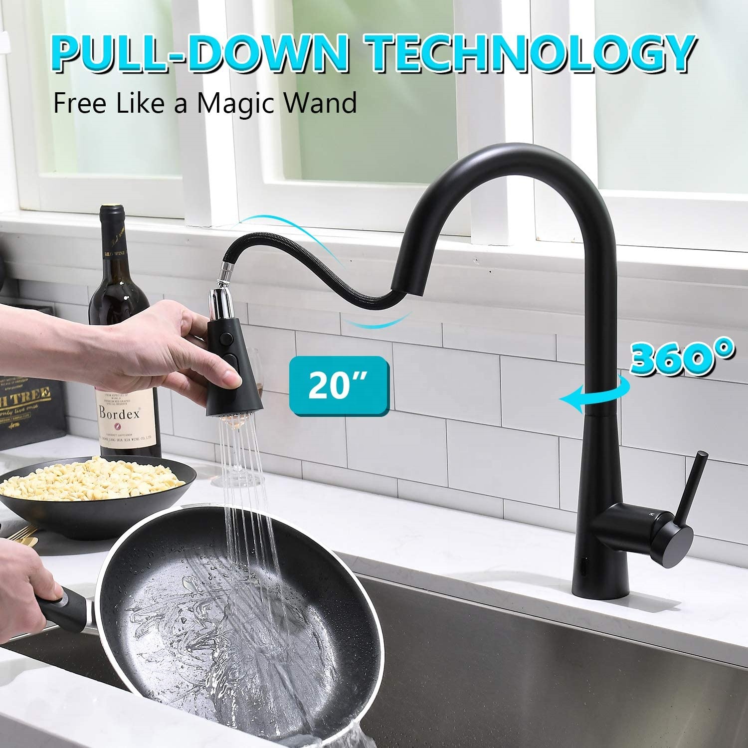 Schwarz Moderne Küchenarmatur Touchless Sensor Küchenarmatur Spültischarmatur Touchless Küche