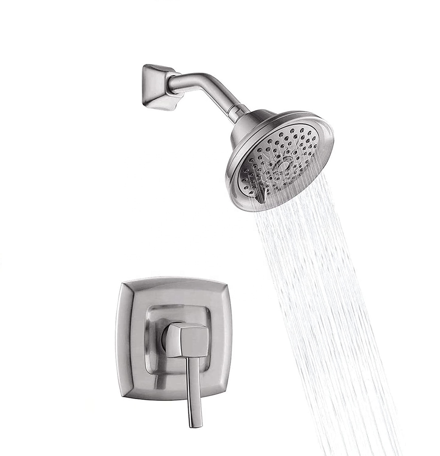 Unterputz-Duscharmatur im klassischen Stil Regen aus gebürstetem Nickel für Badezimmer
