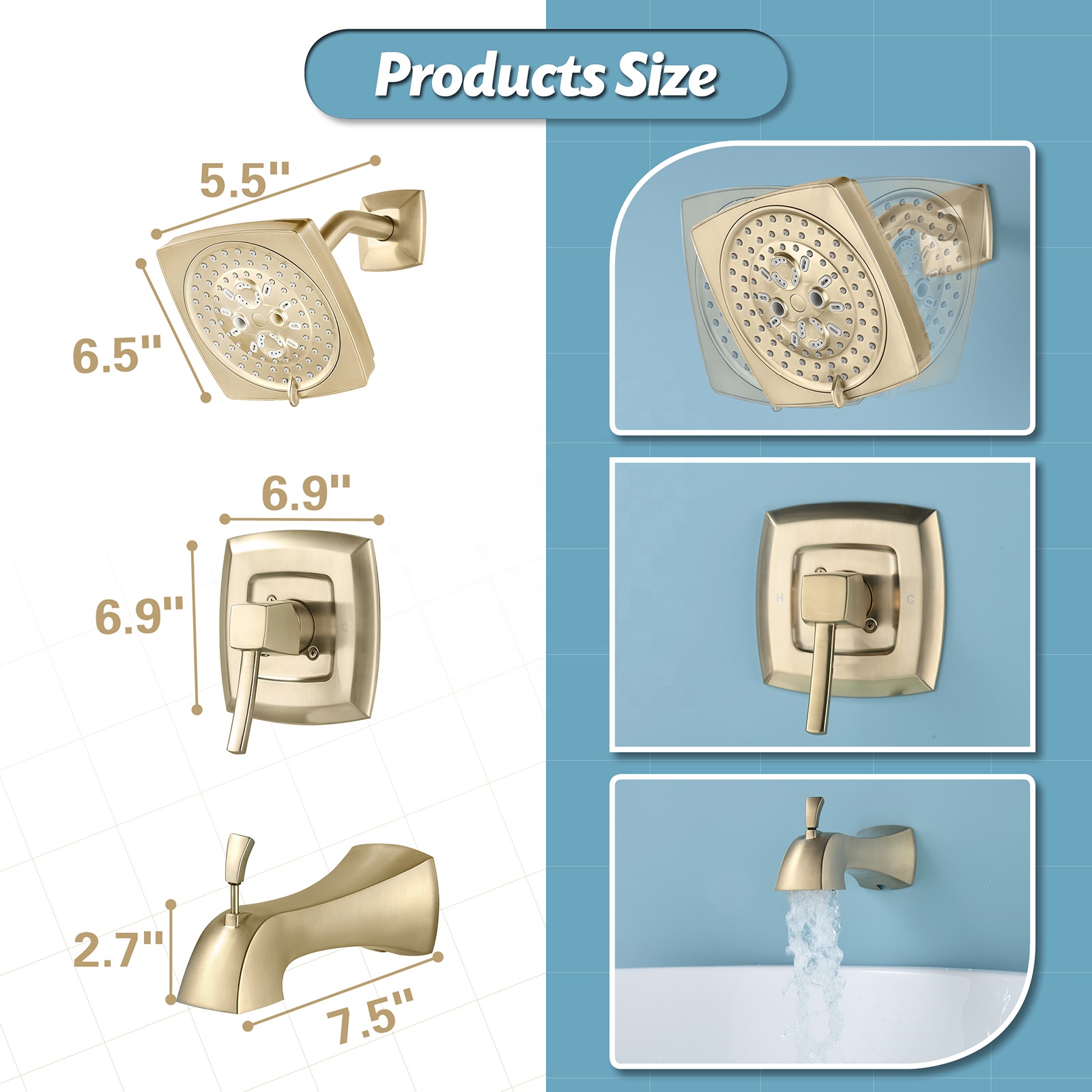 Konkurrenzfähiger Preis Hochwertige tragbare Waschtischarmaturen Duschregen-Set