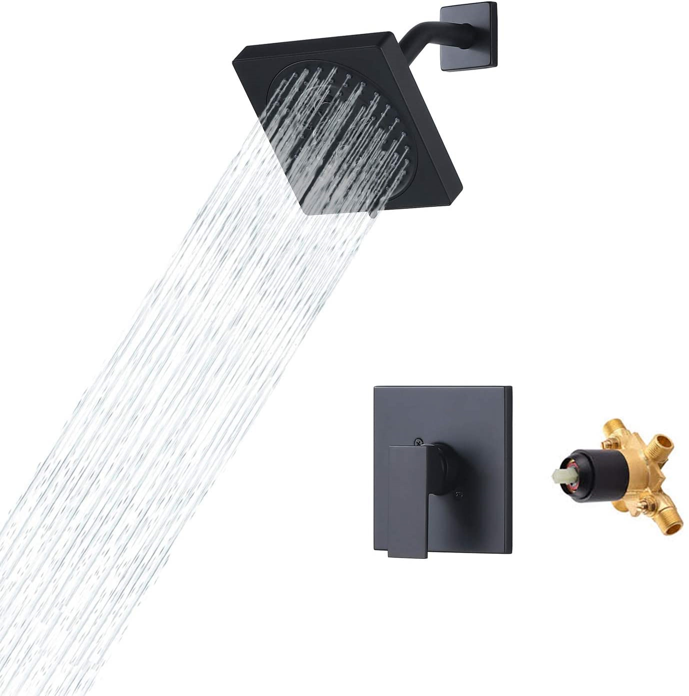 Lvtian Moderne schwarze Duscharmatur Einhebelmischer Dusche Badezimmer Mischbatterie
