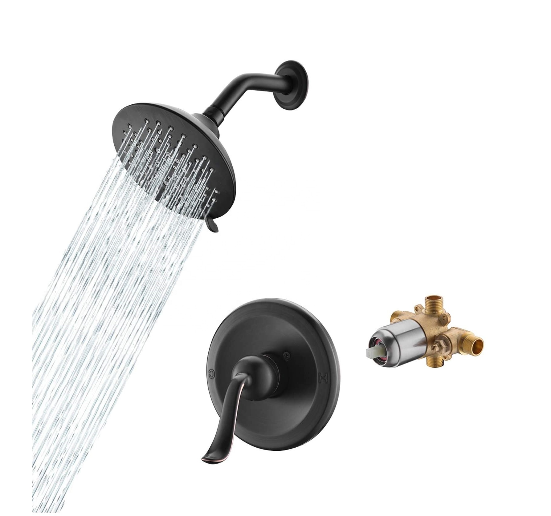 Wasserhähne Badezimmer Dusche Regendusche Nickel Chrom Unterputzmischer Regendusche Set