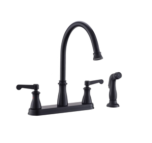 3-Wege-Wasserhahn, Schwarz, Küchenarmatur, Dusche, 20,3 cm, zweistufiger Griff, Küchenarmatur